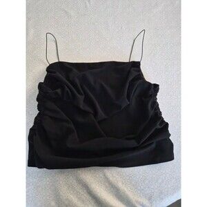 Black ruched crop top H&M